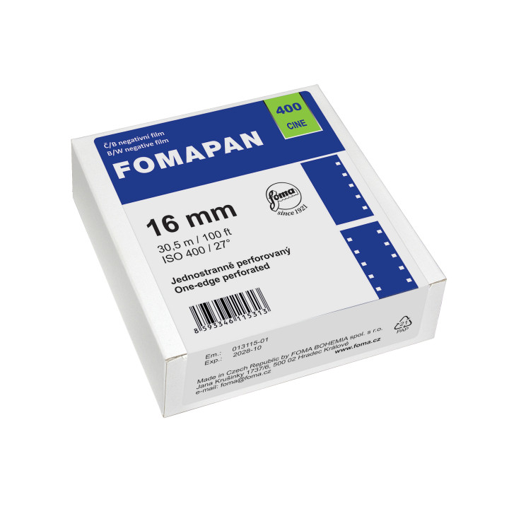 Fomapan 400 Cine 16mm 1perf / 100ft